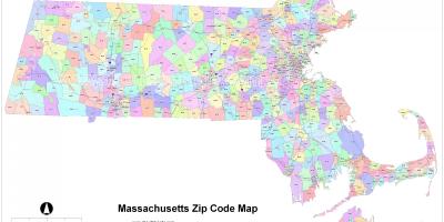 Zip code ramani ya Boston